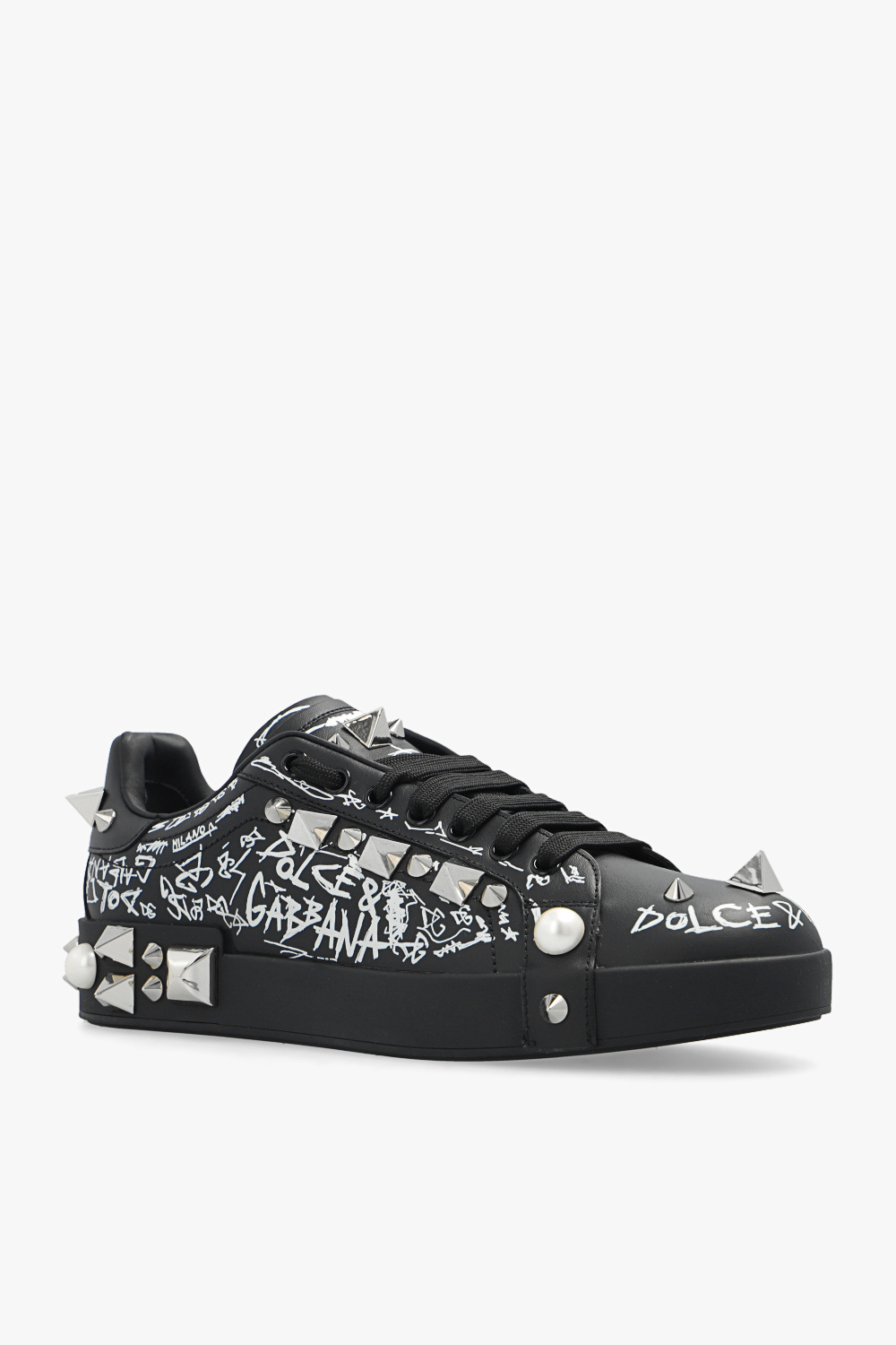 スニーカー DOLCE & GABBANA 'Portofino' sneakers Black  CK1602AN298 DOLCE & GABBANA: Portofino sneakers in leather - Black
